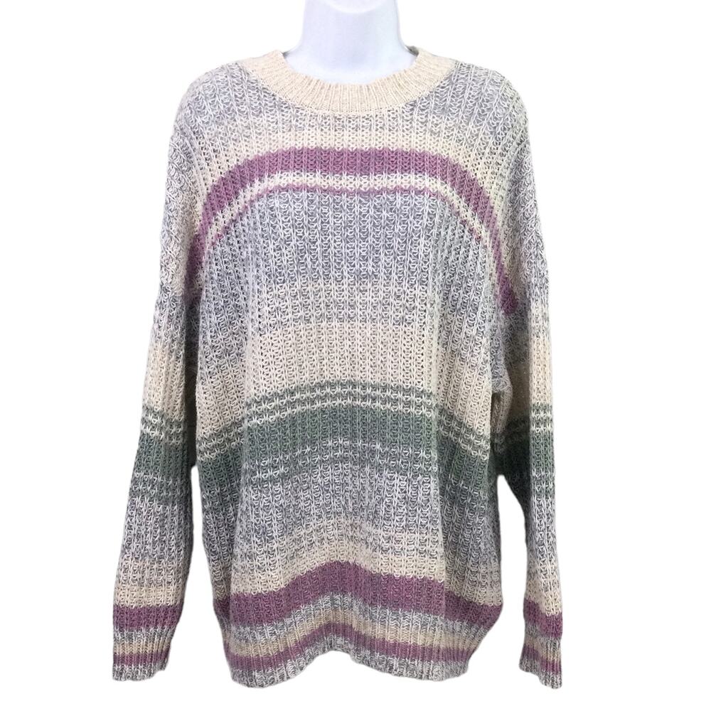 American Eagle Women's Grannycore Loose Knit Oversized Round Neck Sweater Size M